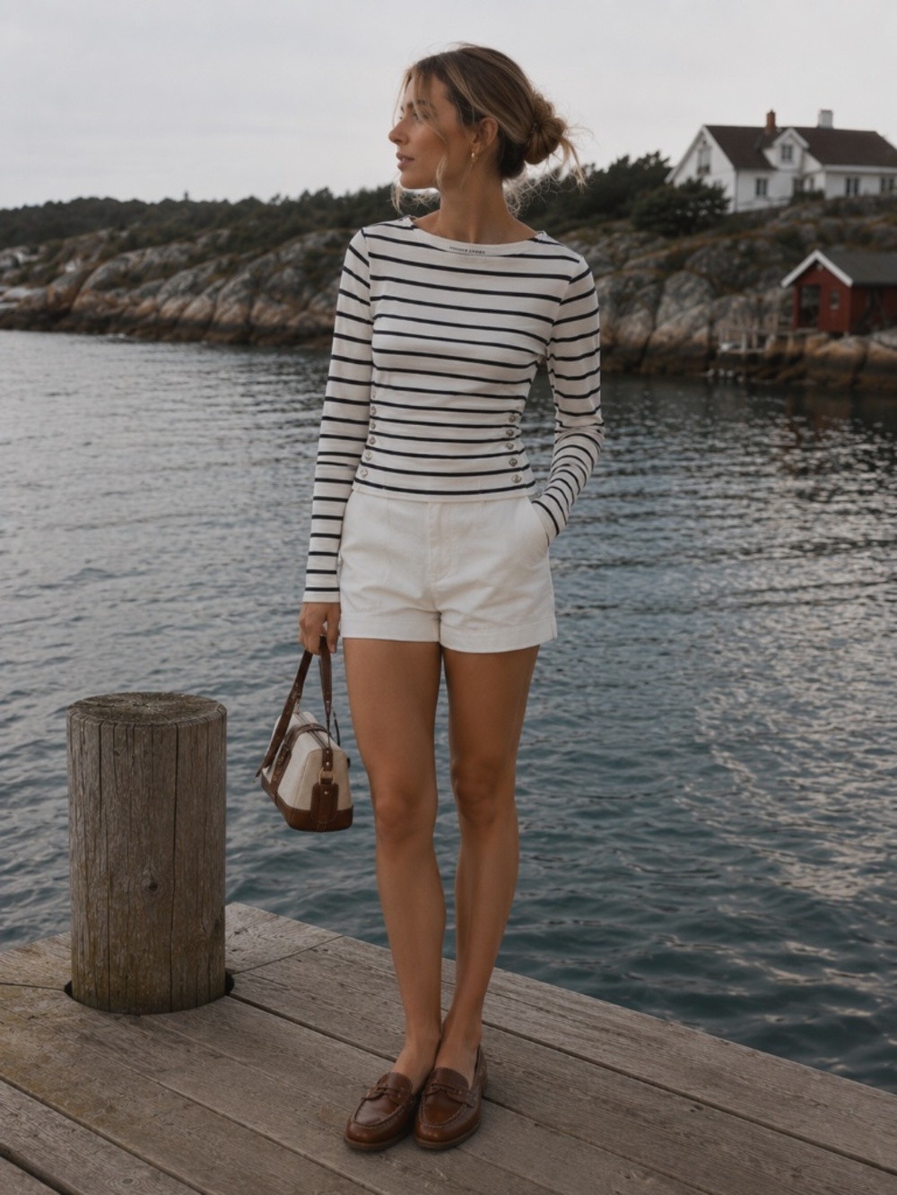 Tommy Hilfiger Striped Long Sleeve Sweater Top Coastal Grandma Old Money Preppy